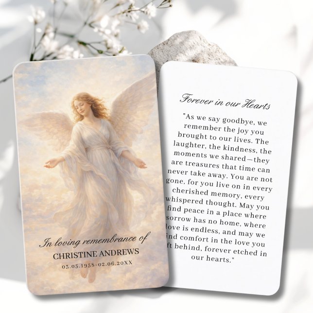 Cartão De Visita Angel | In Loving Memory Funeral (Angel | In Loving Memory Funeral Business Card)
