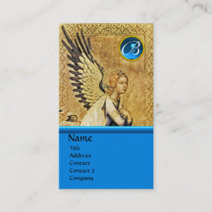Cartão De Visita ANGEL MONOGRAMA DE ANUNCIAÇÃO, Blue Sapphire pra
