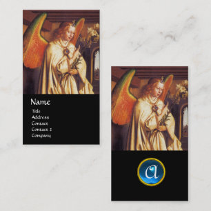 Cartão De Visita ANGEL MONOGRAMA DE ANUNCIAÇÃO,Gemstone de apanha a