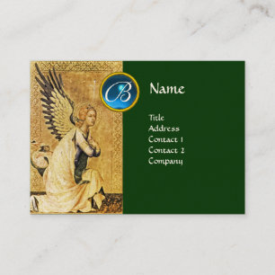 Cartão De Visita ANGEL MONOGRAMA DE ANUNCIAÇÃO, Sapphire Azul,Verde