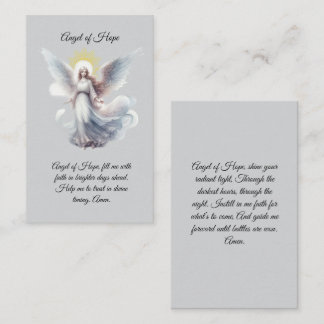 Cartão De Visita Angel of Hope Prayer Card