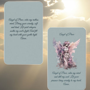 Cartão De Visita Angel of Peace Prayer Card