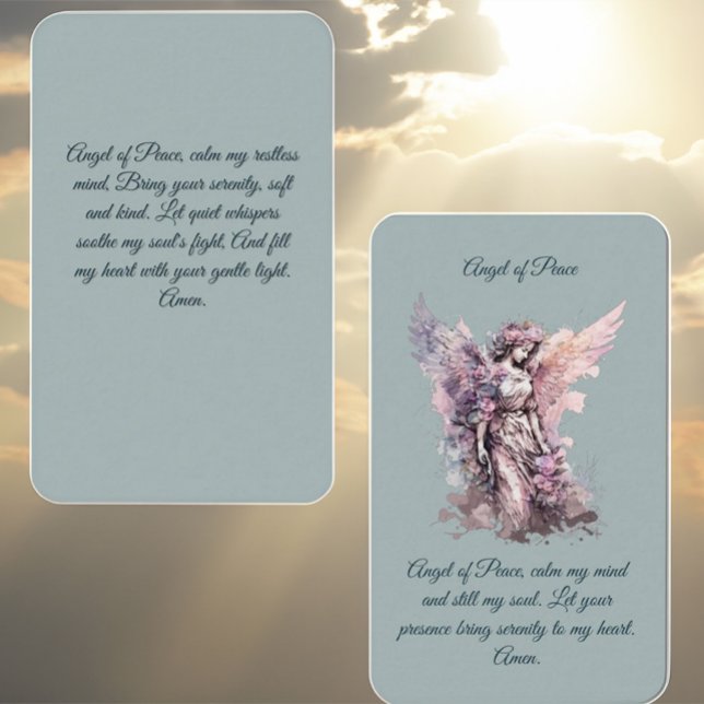 Cartão De Visita Angel of Peace Prayer Card (Criador carregado)