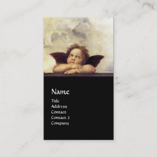 Cartão De Visita ANGELS Winged Cherubs, preto