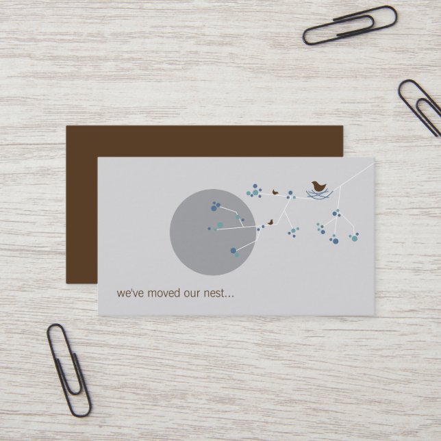 Cartão De Visita Anidir Pássaro + Família Azul Novo Endereço Domést (Frente/Verso In Situ)