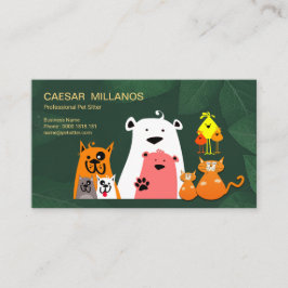 Cartão De Visita Animais bonitos que jogam no baby-sitter do animal