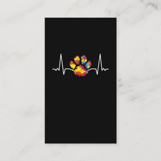 Cartão De Visita Animais de Amor com Pulso Colorido (Frente)
