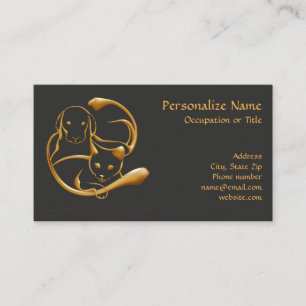 Cartão De Visita Animais de companhia Dourados de gatos e cães cl