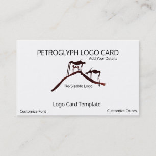 Cartão De Visita Animais Pré-Históricos do Petroglifo - Logotipo