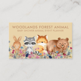 Cartão De Visita Animais Urso Bebê Raposa Guaxinim Coelho