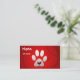 Cartão De Visita Animal de estimação de prata vermelho do coração (Em pé/Frente)