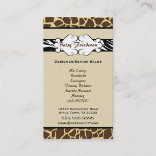 Cartão de visita animal do impressão