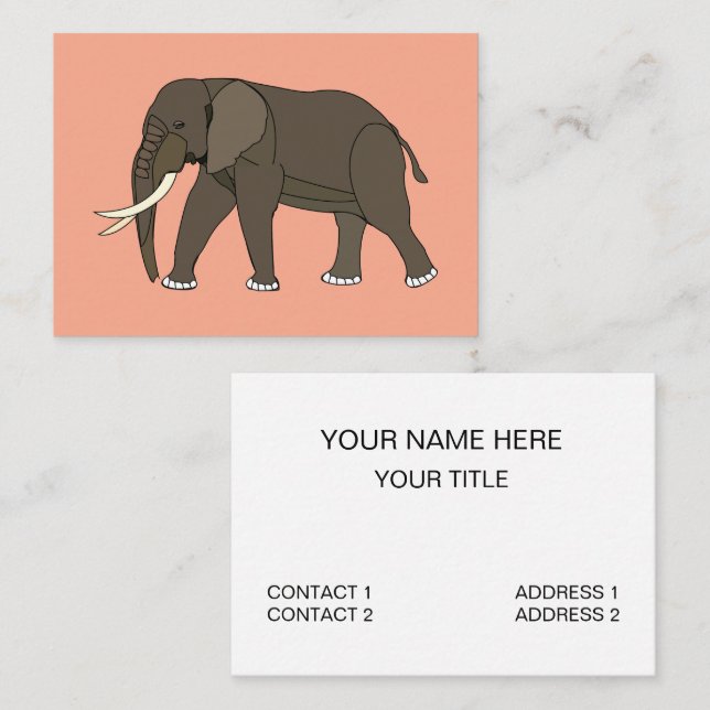 Cartão De Visita Animal Elefante (Frente/Verso)