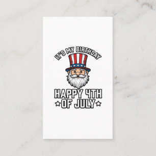 Cartão De Visita Aniversário de 4 de Julho de Gnome Design de Camis