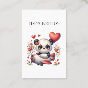 Cartão De Visita Aniversário do Panda Piloto