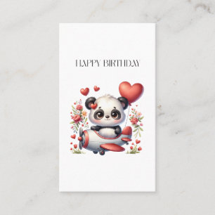 Cartão De Visita Aniversário do Panda Piloto