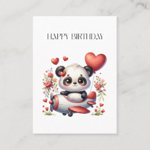 Cartão De Visita Aniversário do Panda Piloto