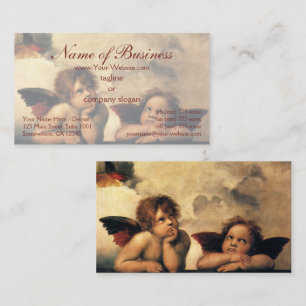 Cartão De Visita Anjos da Madona Sixtina por Rafael Raffaello