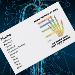 Cartão De Visita Antes de agitar minha mão, saiba o que está segura