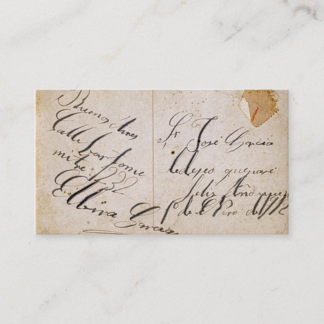 Cartão de visita antigo do cartão (Frente)