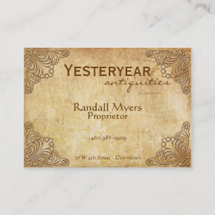Cartão De Visita Antiguidades do vintage florais
