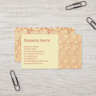 Cartão De Visita Antiquado Rosa Vitoriano William Morris Carnações