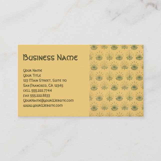 Cartão De Visita Antiquado Vitoriano William Morris Floral (Frente)