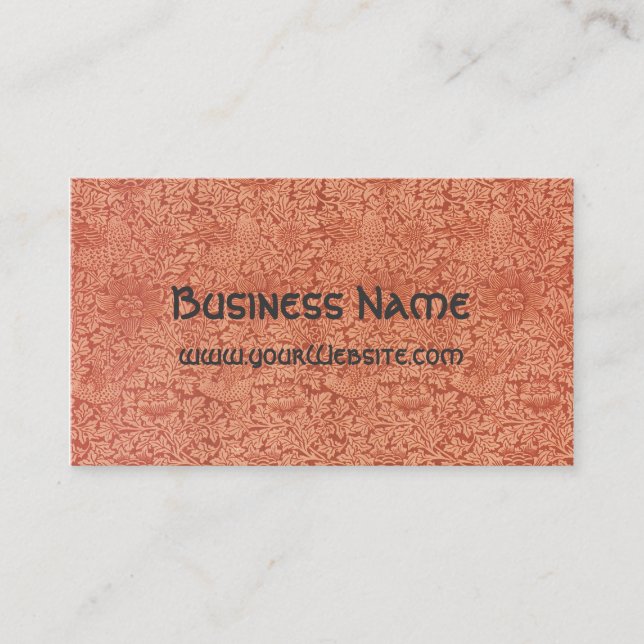 Cartão De Visita Antiquado Vitoriano William Morris Floral Damask (Frente)