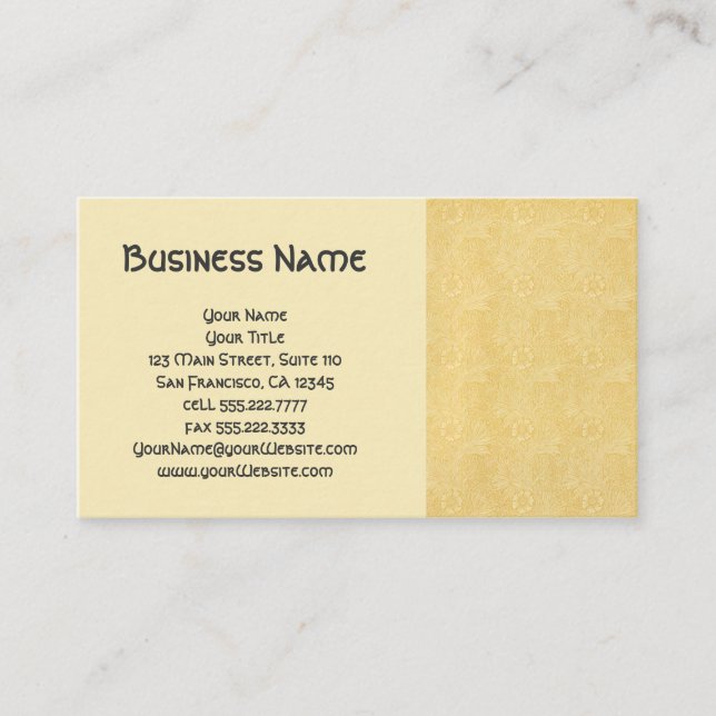 Cartão De Visita Antiquado Vitoriano William Morris Garden Flores (Frente)