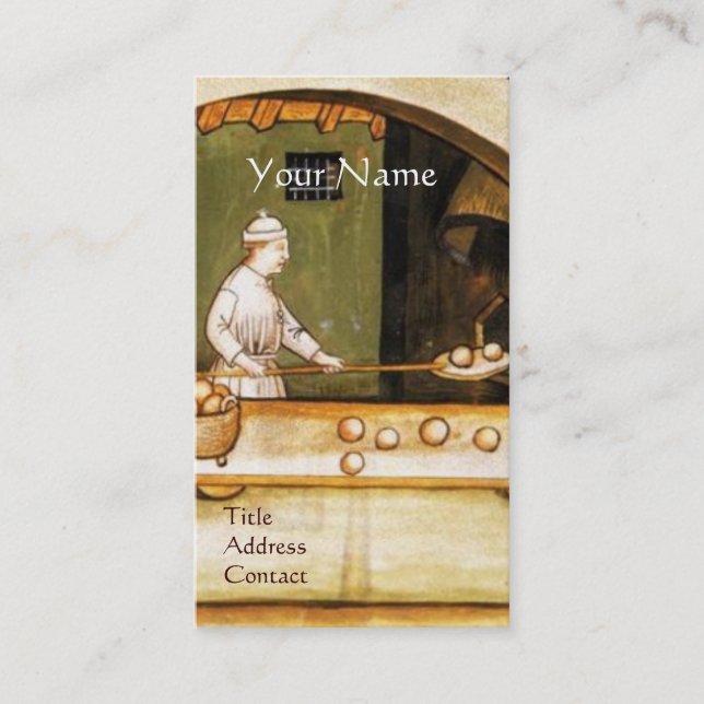 CARTÃO DE VISITA ANTIQUE OVEN BAKER, MONOGRAMA DO COMPRO BKERY BREA (Frente)