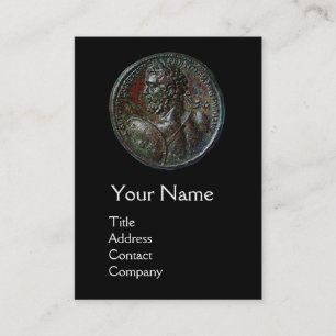 CARTÃO DE VISITA ANTIQUE ROMAN SEVERUS BRONZON MEDALLION MONOGRAM