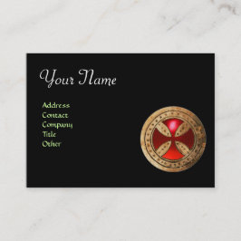 Cartão De Visita ANTIQUE TEMPLAR CROSS Red Ruby Gem