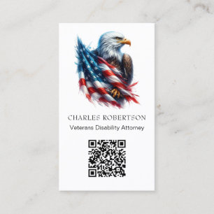 Cartão De Visita *~* AP16 - Foto QR American Flag Bald Eagle