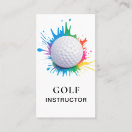 Cartão De Visita *~* AP94 Bola de Golfe QR Arco-íris Espalhado
