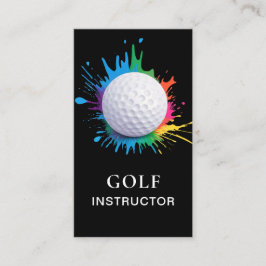 Cartão De Visita *~* AP94 Bola de Golfe Rainbow Splash Bold QR 