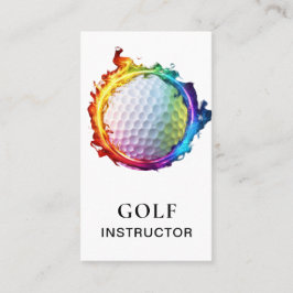 Cartão De Visita *~*  AP94 Chamas Arco-Íris Colorido Bola de Golfe 
