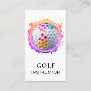 Cartão De Visita *~*  AP94 QR Chamas  Bola de Golfe Colorida Arco-í