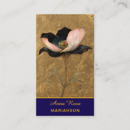 Cartão De Visita *~* AP98 Elegant Flower Gold 4 Vintage QR