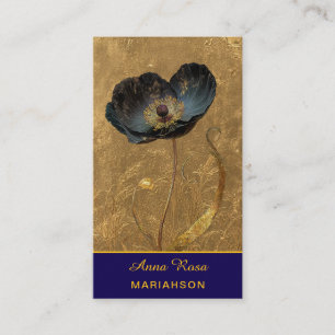 Cartão De Visita *~* AP98 Flor Elegante Dourado 27  Vintage  QR 