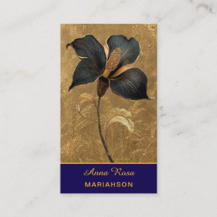 Cartão De Visita *~* AP98 Flor Elegante Dourado 5  Vintage  QR 