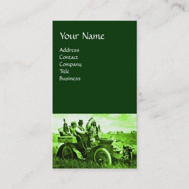 CARTÃO DE VISITA APACHES E GERONIMO CONDUZINDO UM CARRO A MOTOR (Frente)