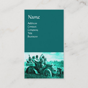 CARTÃO DE VISITA APACHES E GERONIMO CONDUZINDO UM CARRO A MOTOR