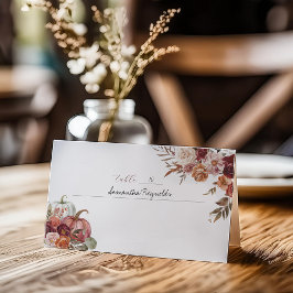 Cartão De Visita Apaixonado | Autumn Blooms Place Card