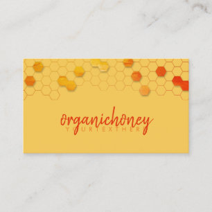 Cartão De Visita Apiário de Fazenda de Abelhas de Honeycomb Amarel