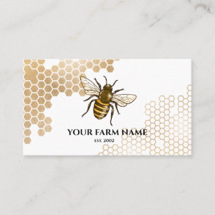 Cartão De Visita Apiarista Apiarista das Abelhas de Honeycomb Bu