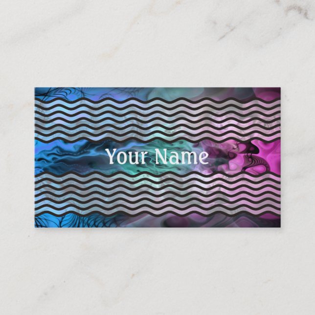 Cartão De Visita Apófise - Arte Fractal II - azul-rosa (Frente)