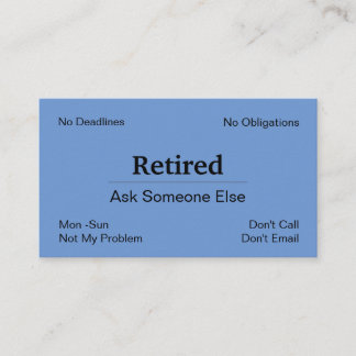 Cartão De Visita Aposentação Fora De Negócio Engraçada