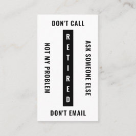 Cartão De Visita Aposentado Não É Meu Problema, Retirada Engraçada 