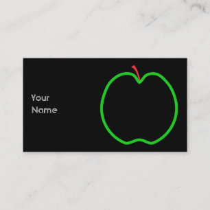 Cartão De Visita Apple preto, vermelho e verde projeta