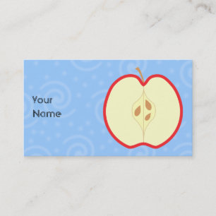 Cartão De Visita Apple vermelho meio. Fundo do teste padrão do